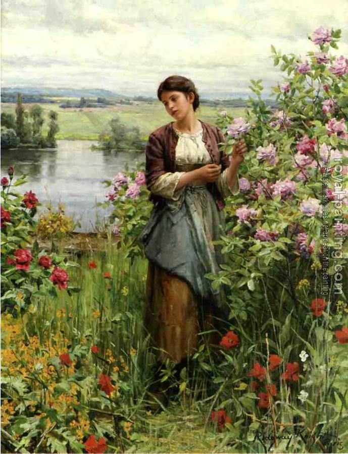 Daniel Ridgway Knight : Julia among the Roses